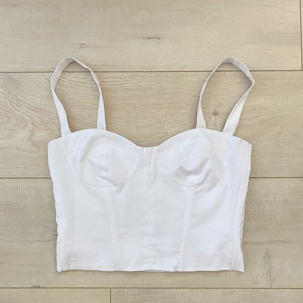 Zara white crop top size small